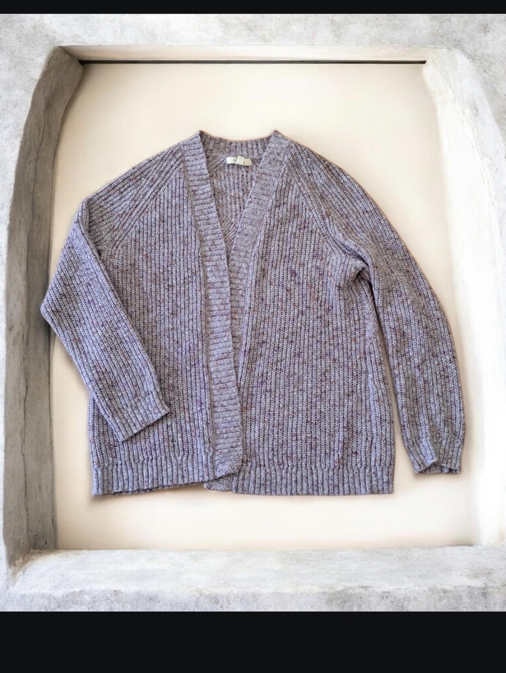Textured Cardigan in Heathered Mauve